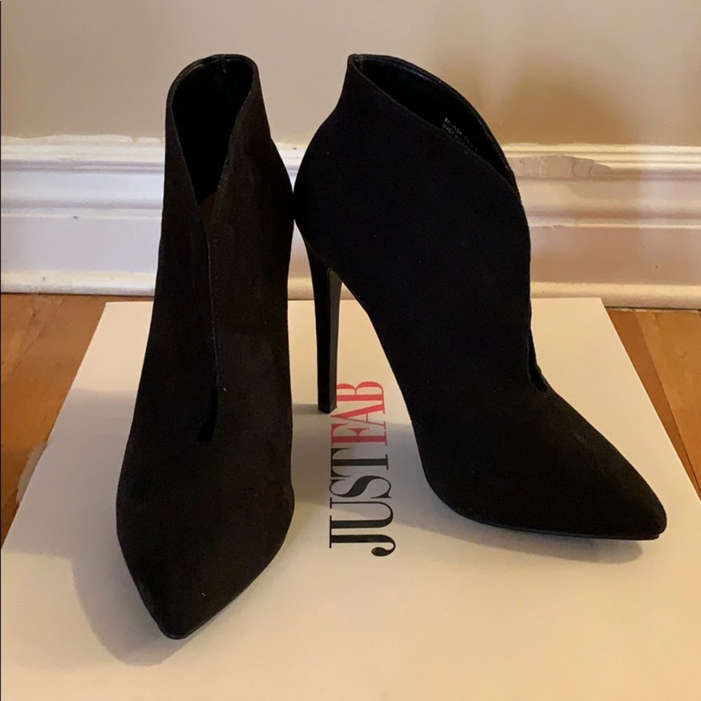 Suede heeled ankle booties